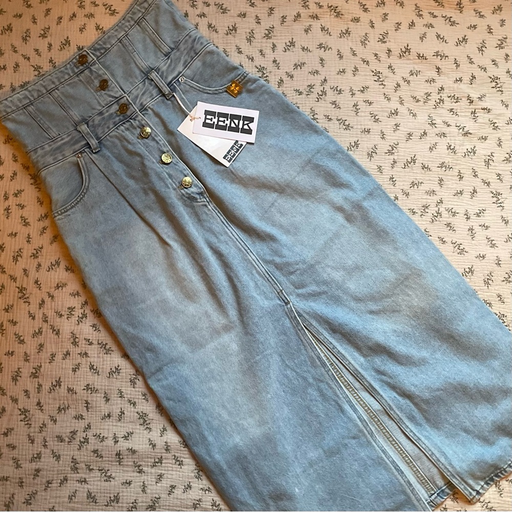 Eenk Uplift High-Rise Denim Skirt